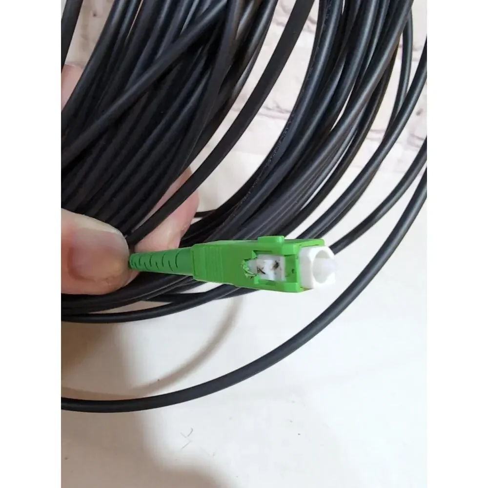 TiniFiber 30m 100ft Armored Fiber Optic Cable OS2 Single Mode SC/APC SC/APC